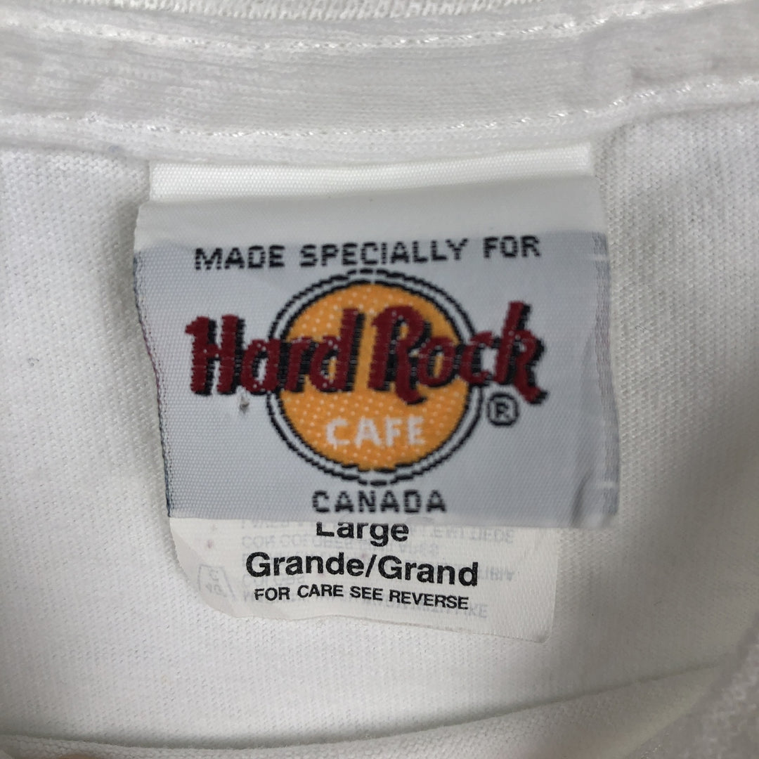 Vintage 90'S HARD ROCK CAFE advertising T-shirt, Made in Canada, Men's Size L cotton white type Vintage Second Hand