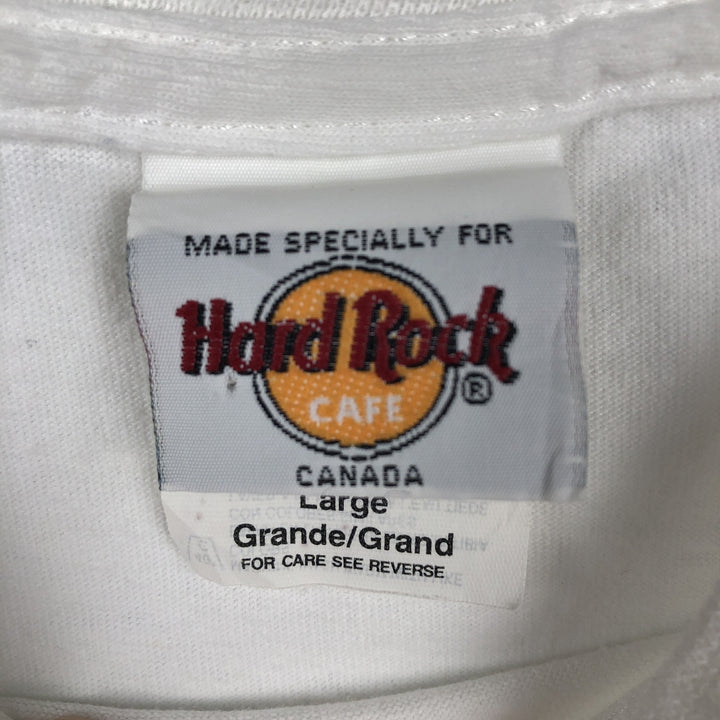 Vintage 90'S HARD ROCK CAFE advertising T-shirt, Made in Canada, Men's Size L cotton white type Vintage Second Hand