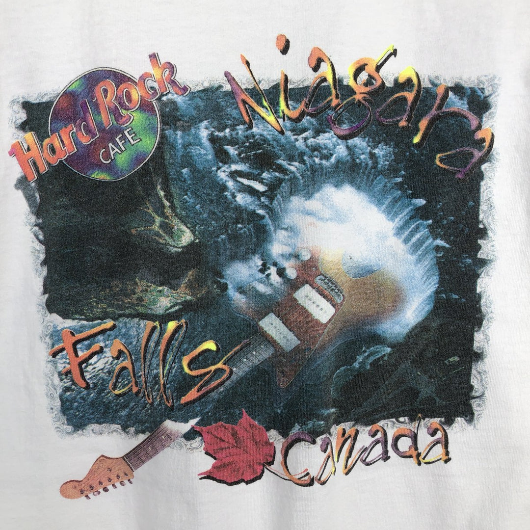 Vintage 90'S HARD ROCK CAFE advertising T-shirt, Made in Canada, Men's Size L cotton white type Vintage Second Hand