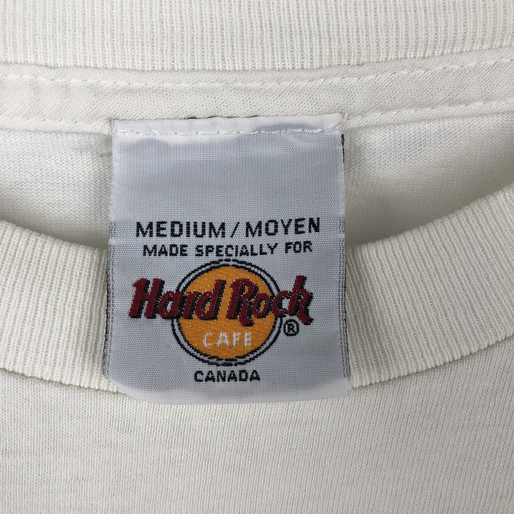 90'S Hard Rock Cafe advertising t-shirt, made in Canada, men's size M equivalent, vintage. cotton white type Vintage Second Hand