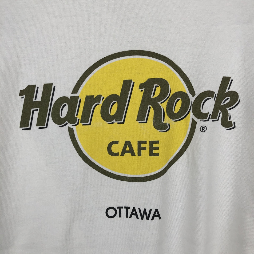 90'S Hard Rock Cafe advertising t-shirt, made in Canada, men's size M equivalent, vintage. cotton white type Vintage Second Hand