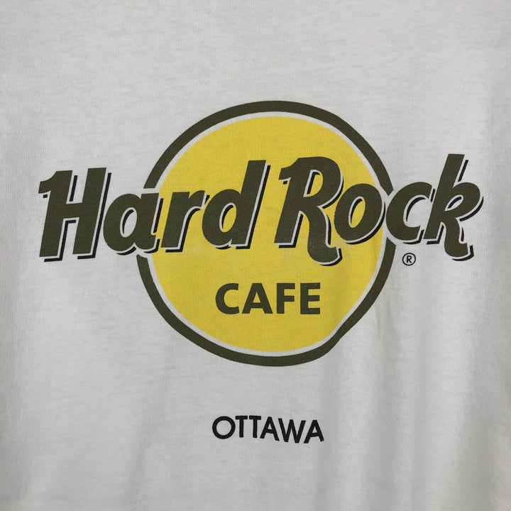 90'S Hard Rock Cafe advertising t-shirt, made in Canada, men's size M equivalent, vintage. cotton white type Vintage Second Hand