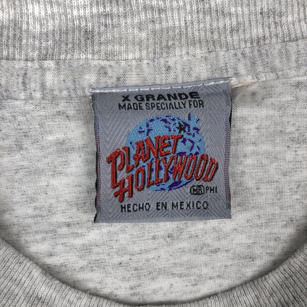 90'S PLANET HOLLYWOOD Advertising T-Shirt, Men's XL equivalent, Vintage cotton gray type Vintage Second Hand