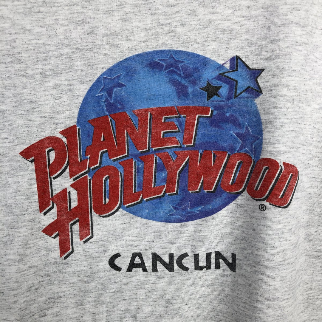 90'S PLANET HOLLYWOOD Advertising T-Shirt, Men's XL equivalent, Vintage cotton gray type Vintage Second Hand