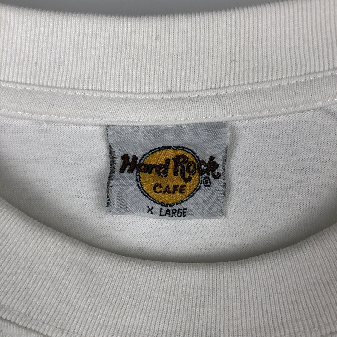 90'S HARD ROCK CAFE Hard Rock Cafe Advertising T-shirt Men's XL Vintage cotton white type Vintage Second Hand