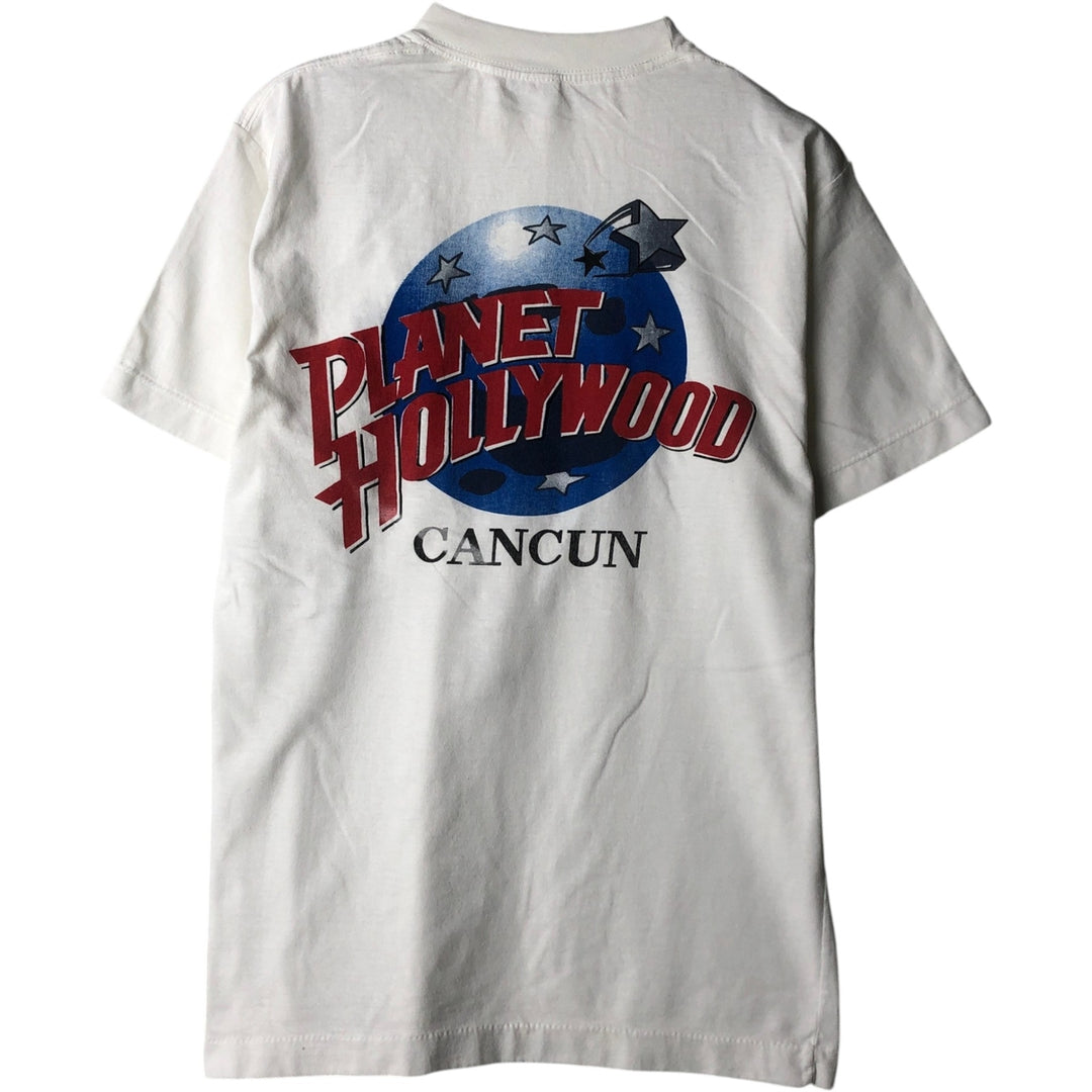 PLANET HOLLYWOOD Advertising T-shirt, men's size M unclear white type Vintage Second Hand