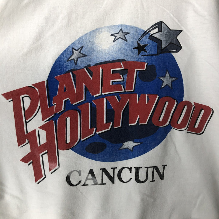 PLANET HOLLYWOOD Advertising T-shirt, men's size M unclear white type Vintage Second Hand