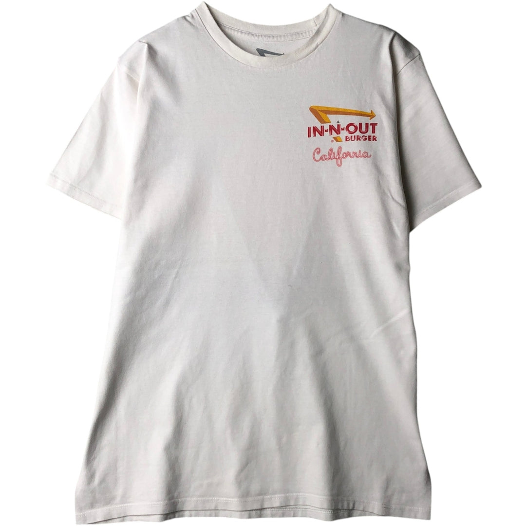 IN-N-OUT BURGER In-N-Out Burger Advertising T-shirt Made in USA Men's M size cotton white type Vintage Second Hand