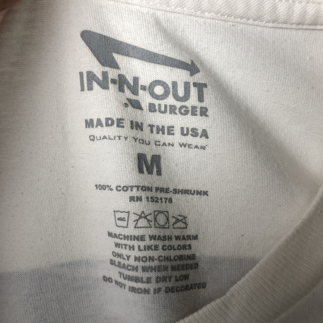 IN-N-OUT BURGER In-N-Out Burger Advertising T-shirt Made in USA Men's M size cotton white type Vintage Second Hand
