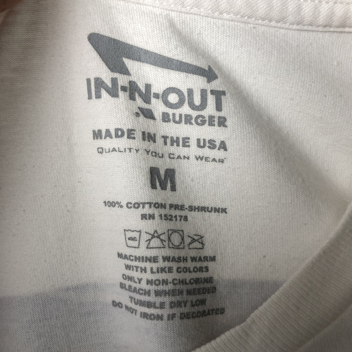 IN-N-OUT BURGER In-N-Out Burger Advertising T-shirt Made in USA Men's M size cotton white type Vintage Second Hand