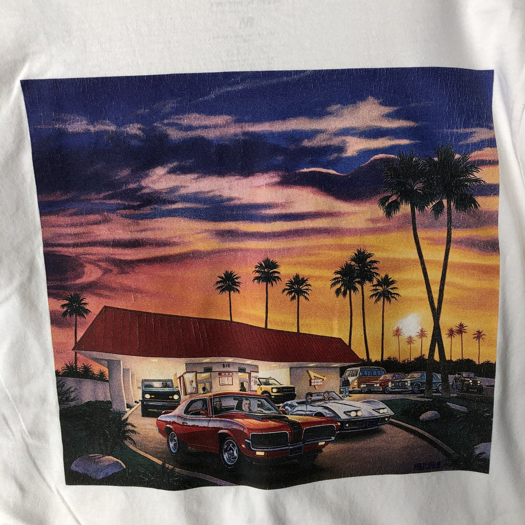 IN-N-OUT BURGER In-N-Out Burger Advertising T-shirt Made in USA Men's M size cotton white type Vintage Second Hand