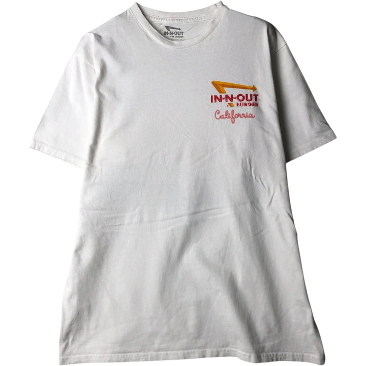 IN-N-OUT BURGER In-N-Out Burger Advertising T-shirt Made in USA Men's L size cotton white type Vintage Second Hand