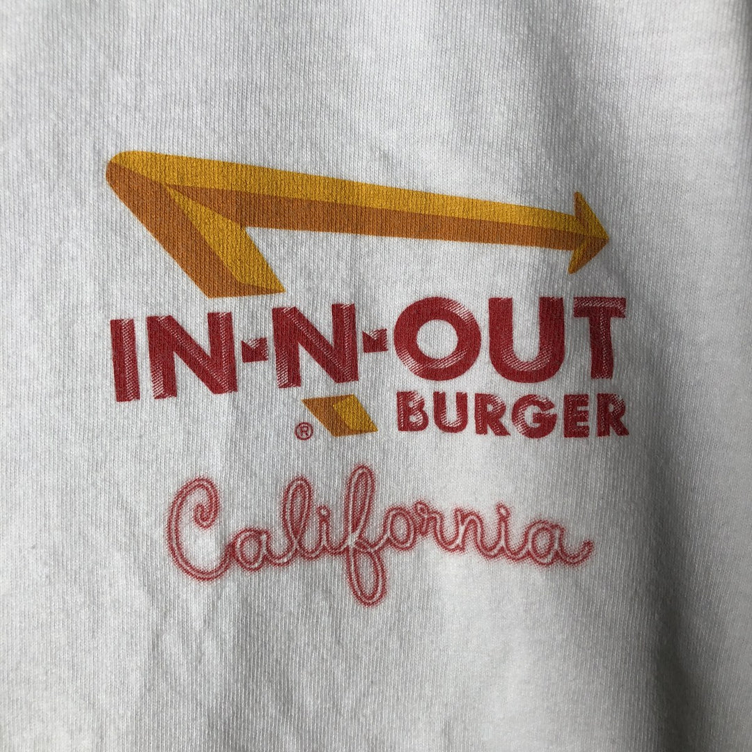 IN-N-OUT BURGER In-N-Out Burger Advertising T-shirt Made in USA Men's L size cotton white type Vintage Second Hand