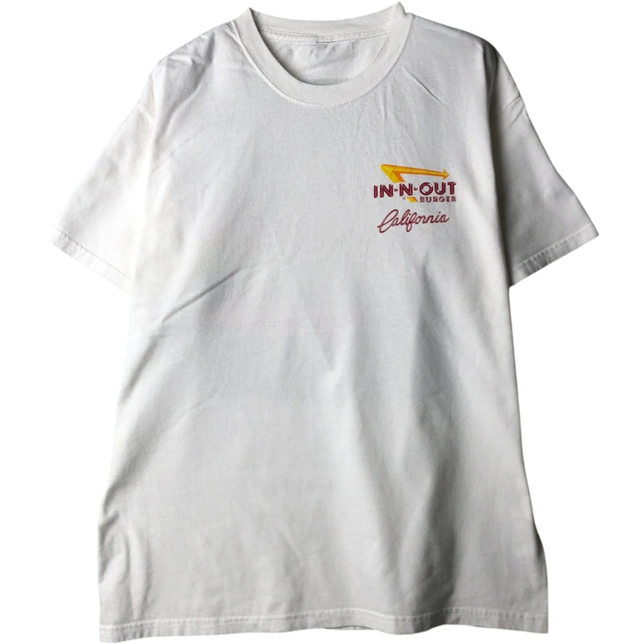 2000'S IN-N-OUT BURGER advertising T-shirt, men's size M (approx.) unclear white type Vintage Second Hand