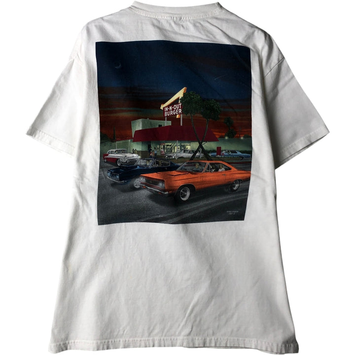 2000'S IN-N-OUT BURGER advertising T-shirt, men's size M (approx.) unclear white type Vintage Second Hand