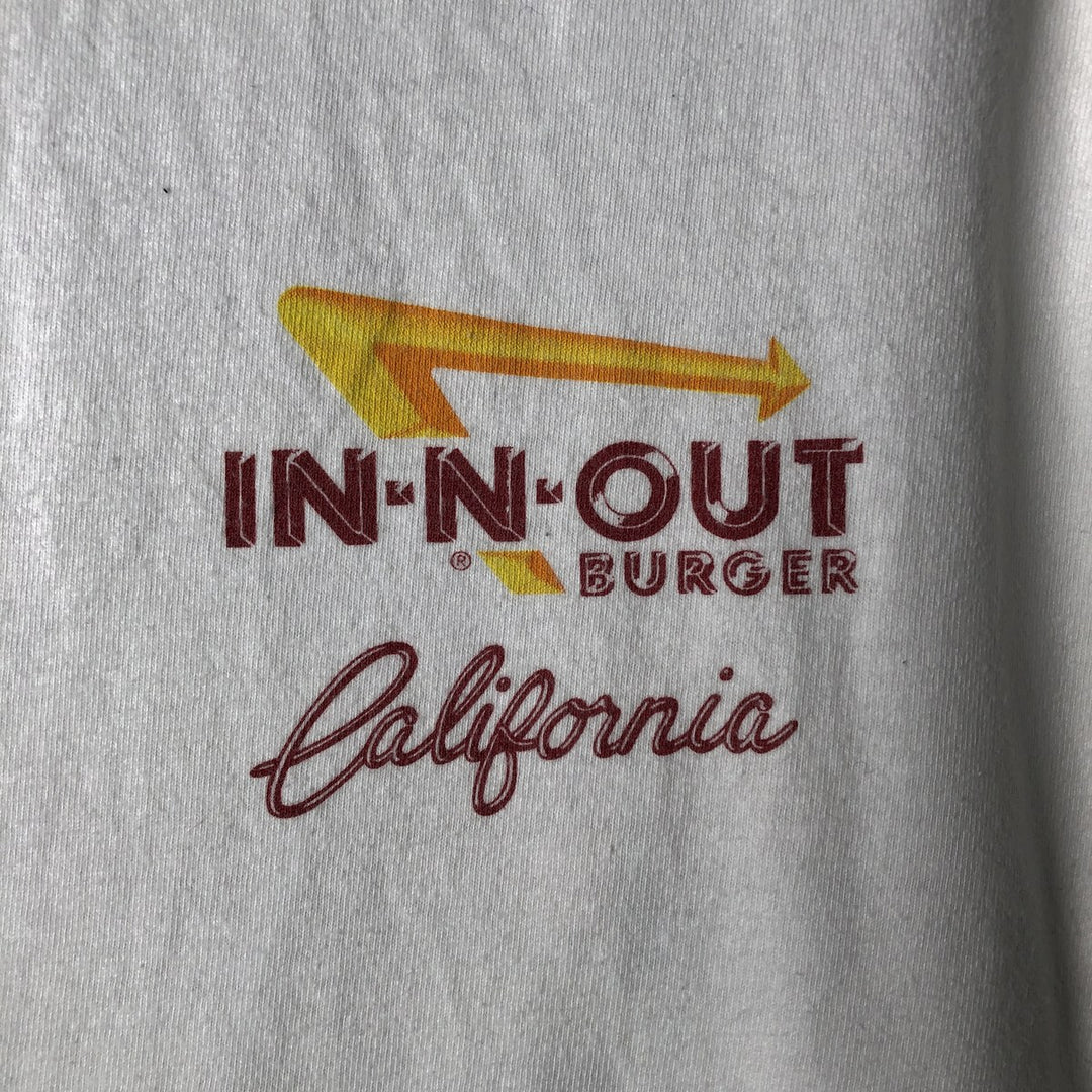 2000'S IN-N-OUT BURGER advertising T-shirt, men's size M (approx.) unclear white type Vintage Second Hand