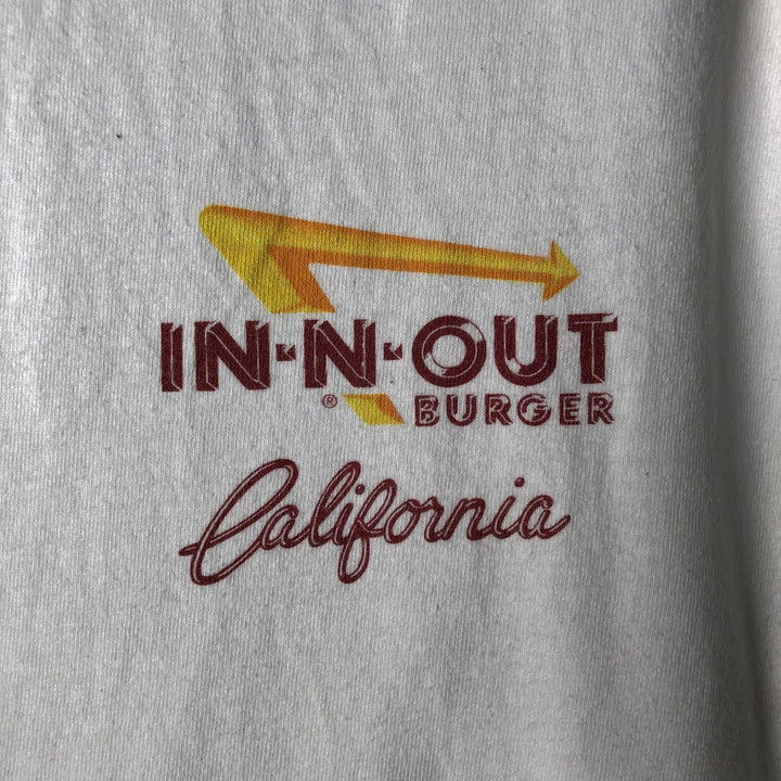 2000'S IN-N-OUT BURGER advertising T-shirt, men's size M (approx.) unclear white type Vintage Second Hand