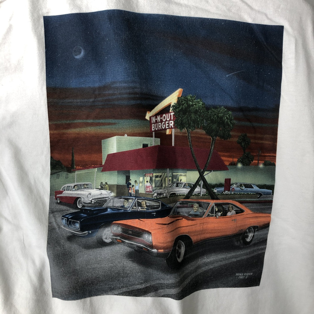 2000'S IN-N-OUT BURGER advertising T-shirt, men's size M (approx.) unclear white type Vintage Second Hand