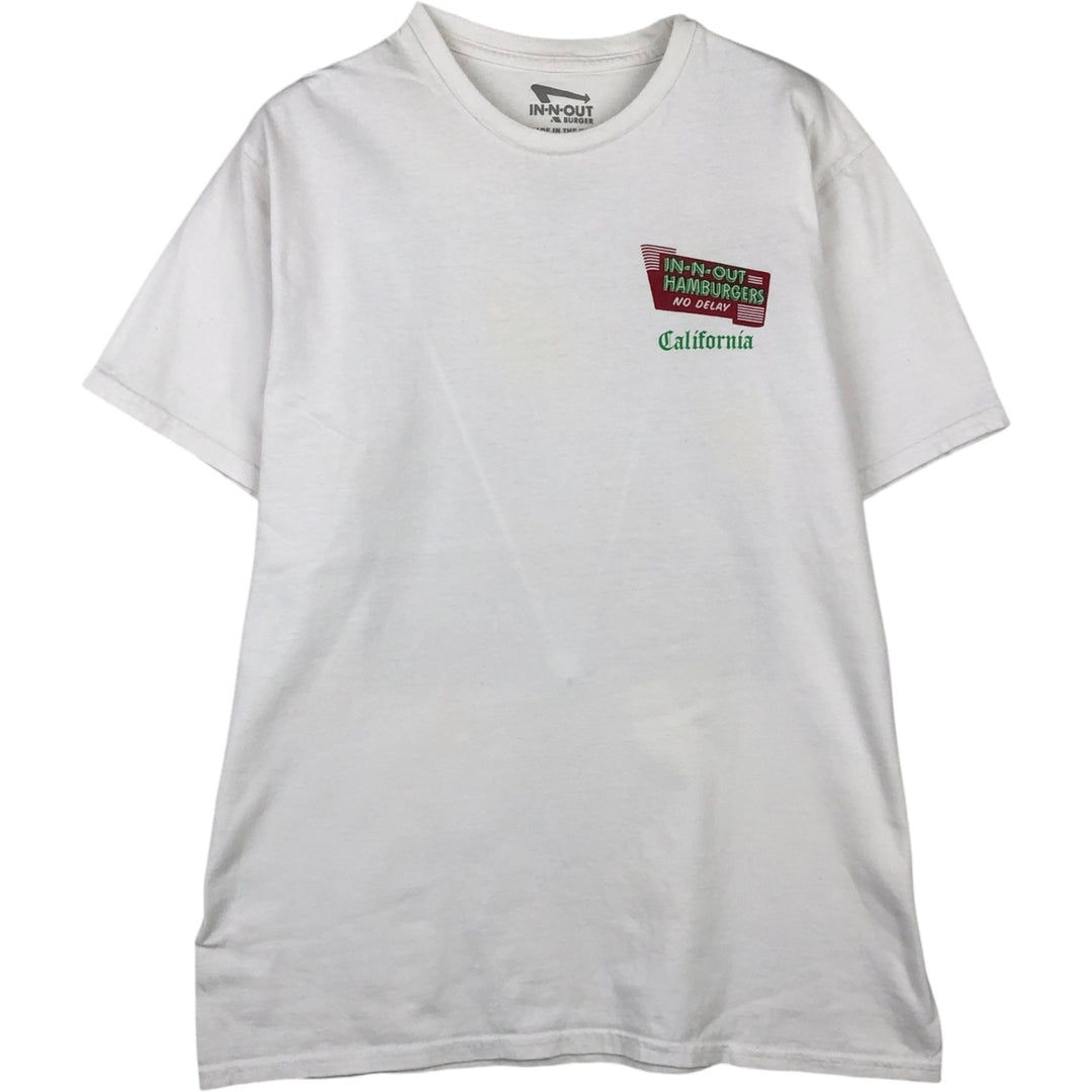 IN-N-OUT BURGER In-N-Out Burger Advertising T-shirt Made in USA Men's L size cotton white type Vintage Second Hand