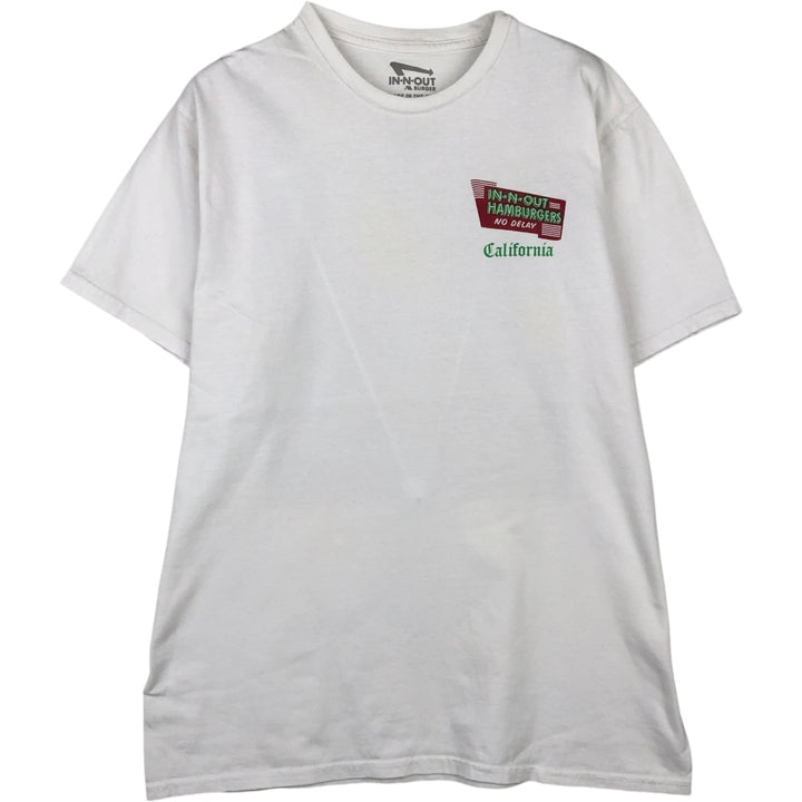 IN-N-OUT BURGER In-N-Out Burger Advertising T-shirt Made in USA Men's L size cotton white type Vintage Second Hand