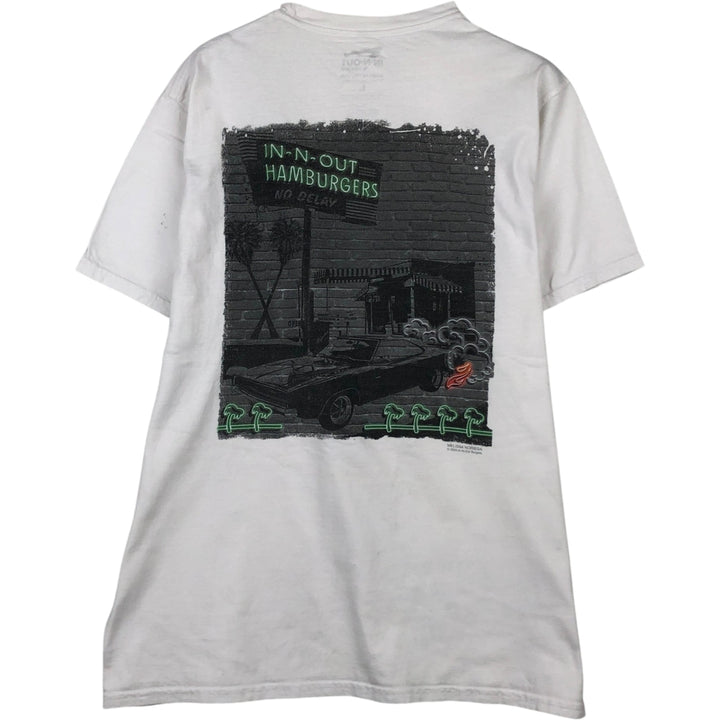 IN-N-OUT BURGER In-N-Out Burger Advertising T-shirt Made in USA Men's L size cotton white type Vintage Second Hand
