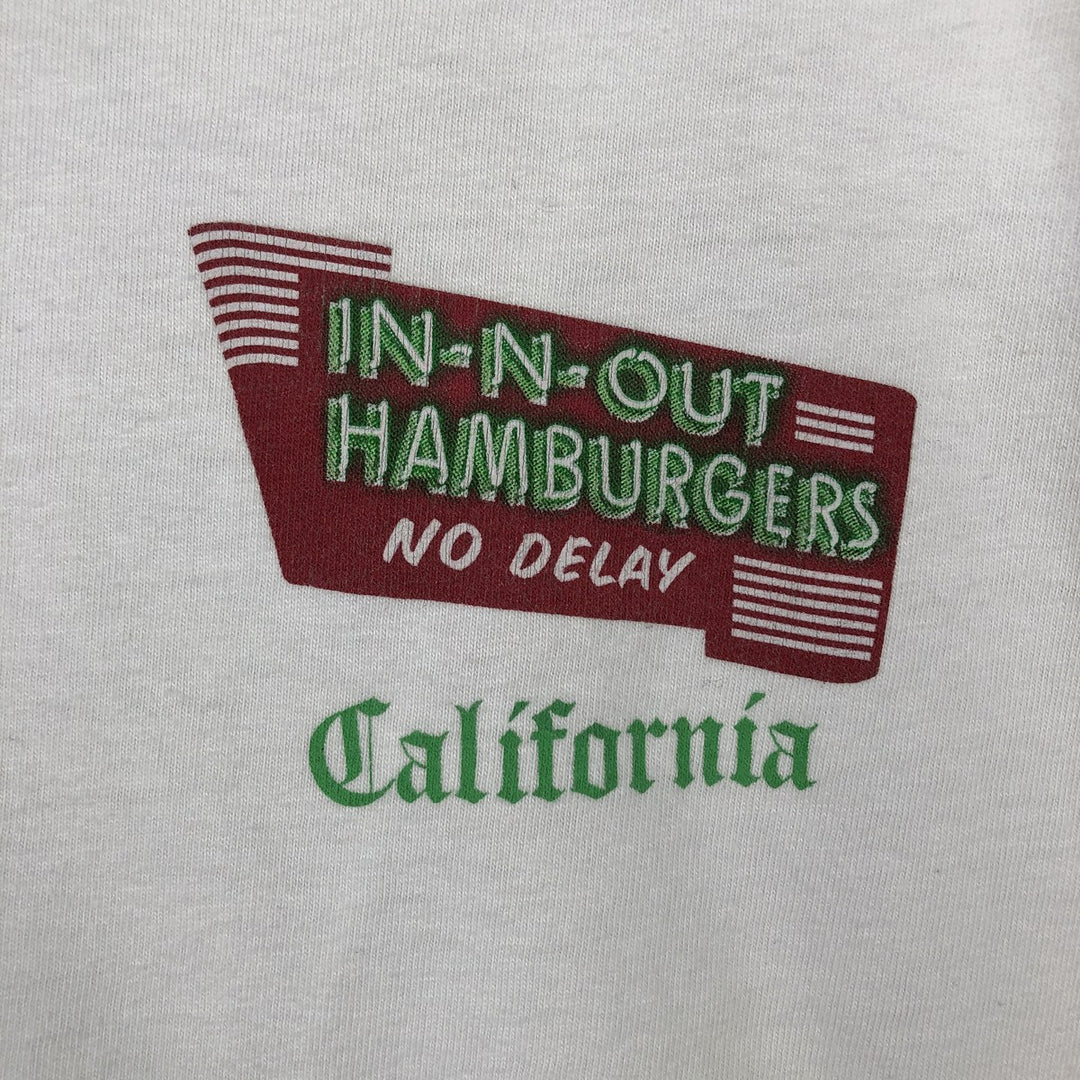 IN-N-OUT BURGER In-N-Out Burger Advertising T-shirt Made in USA Men's L size cotton white type Vintage Second Hand