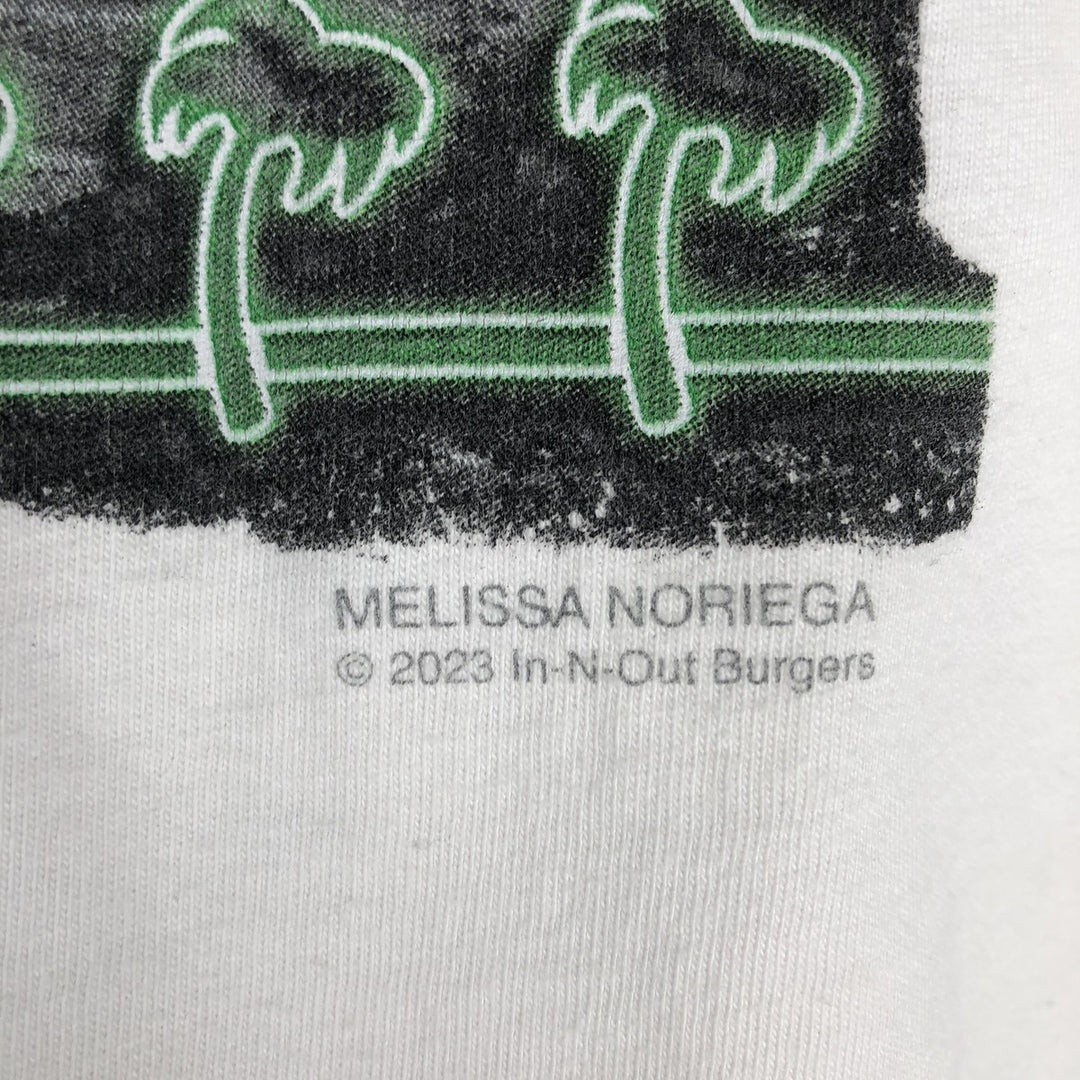 IN-N-OUT BURGER In-N-Out Burger Advertising T-shirt Made in USA Men's L size cotton white type Vintage Second Hand