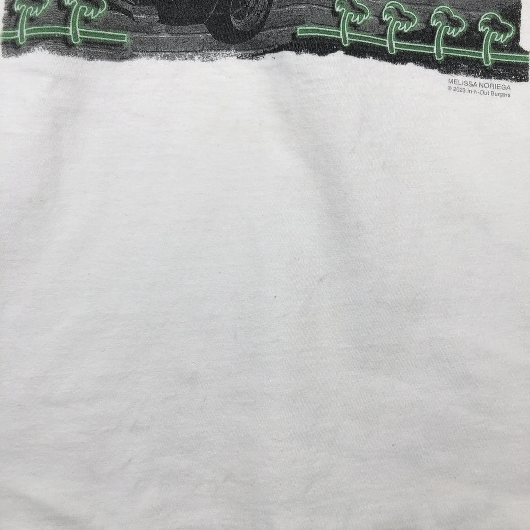 IN-N-OUT BURGER In-N-Out Burger Advertising T-shirt Made in USA Men's L size cotton white type Vintage Second Hand