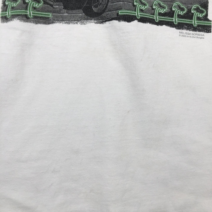 IN-N-OUT BURGER In-N-Out Burger Advertising T-shirt Made in USA Men's L size cotton white type Vintage Second Hand