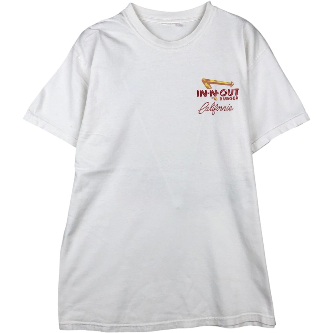 2000'S IN-N-OUT BURGER advertising T-shirt, men's size M (approx.) unclear white type Vintage Second Hand