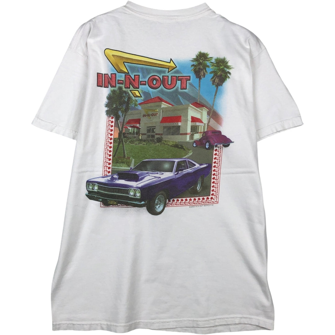 2000'S IN-N-OUT BURGER advertising T-shirt, men's size M (approx.) unclear white type Vintage Second Hand