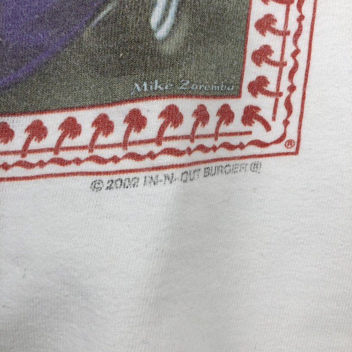 2000'S IN-N-OUT BURGER advertising T-shirt, men's size M (approx.) unclear white type Vintage Second Hand