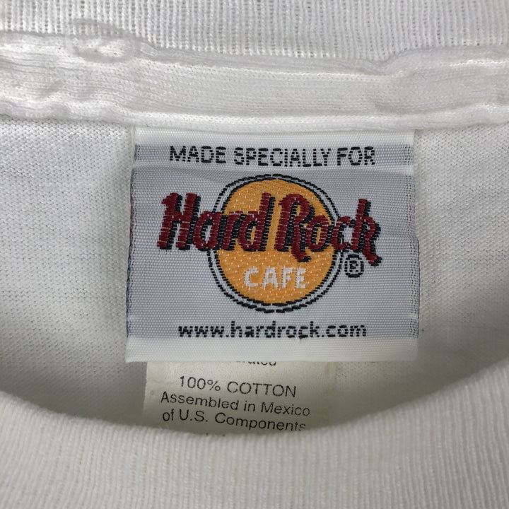 90'S HARD ROCK CAFE Hard Rock Cafe Advertising T-shirt Men's XL Vintage cotton white type Vintage Second Hand