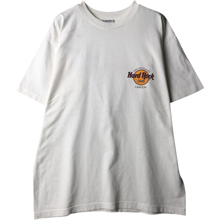 90'S HARD ROCK CAFE Hard Rock Cafe Advertising T-shirt Men's L equivalent Vintage cotton white type Vintage Second Hand