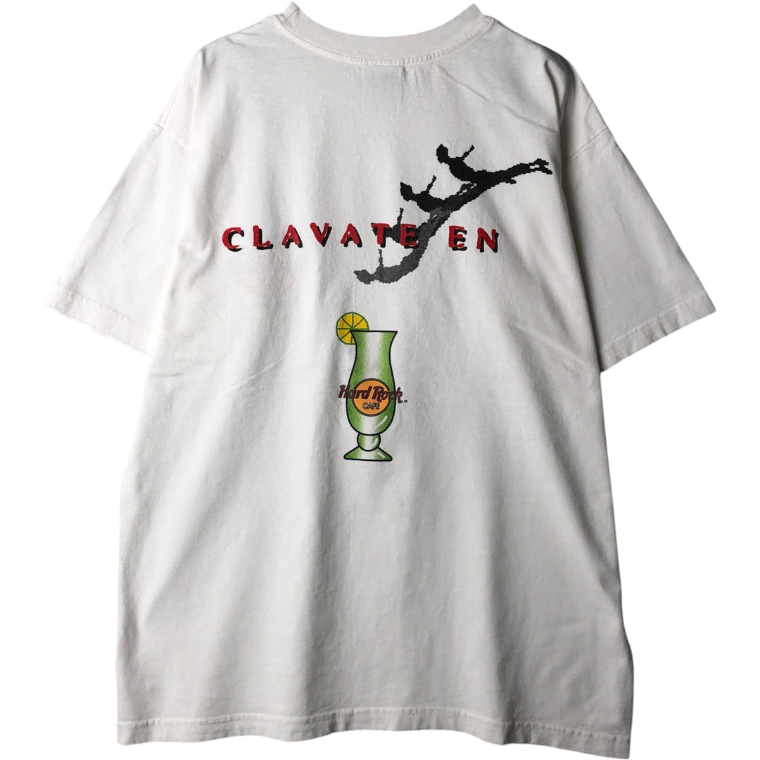 90'S HARD ROCK CAFE Hard Rock Cafe Advertising T-shirt Men's L equivalent Vintage cotton white type Vintage Second Hand