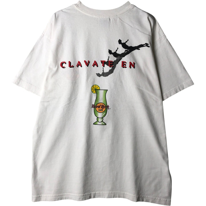 90'S HARD ROCK CAFE Hard Rock Cafe Advertising T-shirt Men's L equivalent Vintage cotton white type Vintage Second Hand