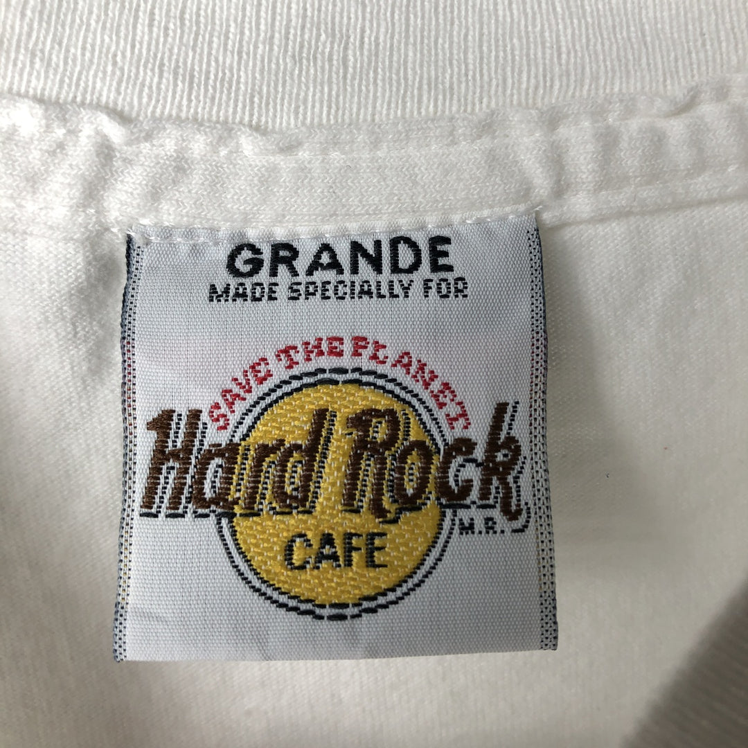 90'S HARD ROCK CAFE Hard Rock Cafe Advertising T-shirt Men's L equivalent Vintage cotton white type Vintage Second Hand