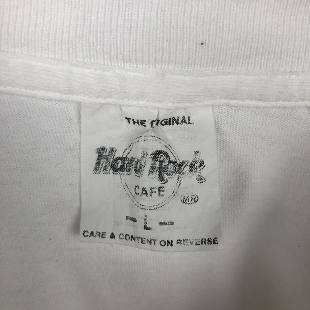 90'S HARD ROCK CAFE Hard Rock Cafe Advertising T-shirt Men's L equivalent Vintage cotton white type Vintage Second Hand