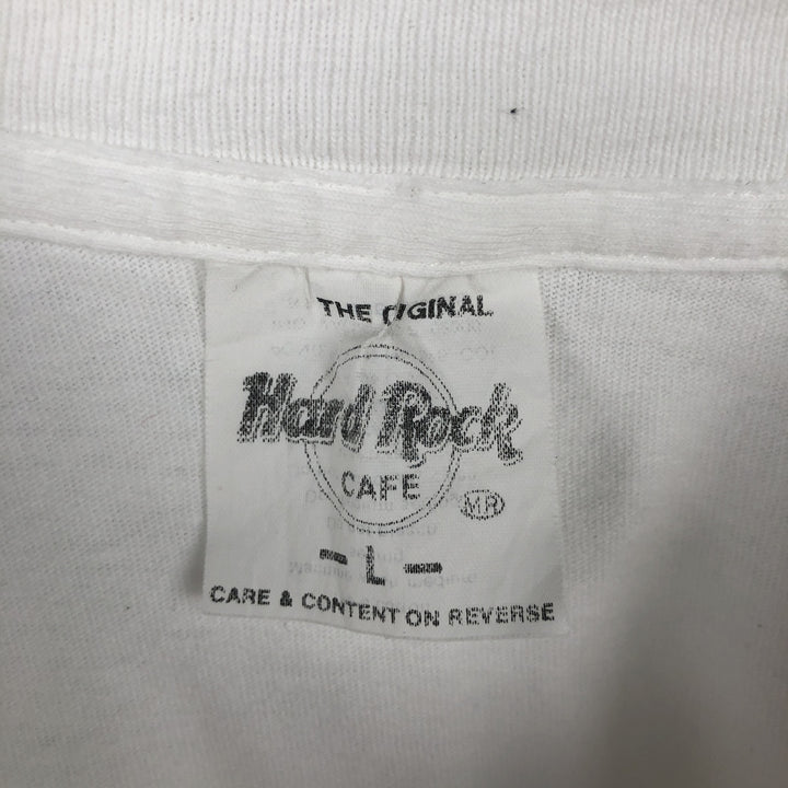 90'S HARD ROCK CAFE Hard Rock Cafe Advertising T-shirt Men's L equivalent Vintage cotton white type Vintage Second Hand