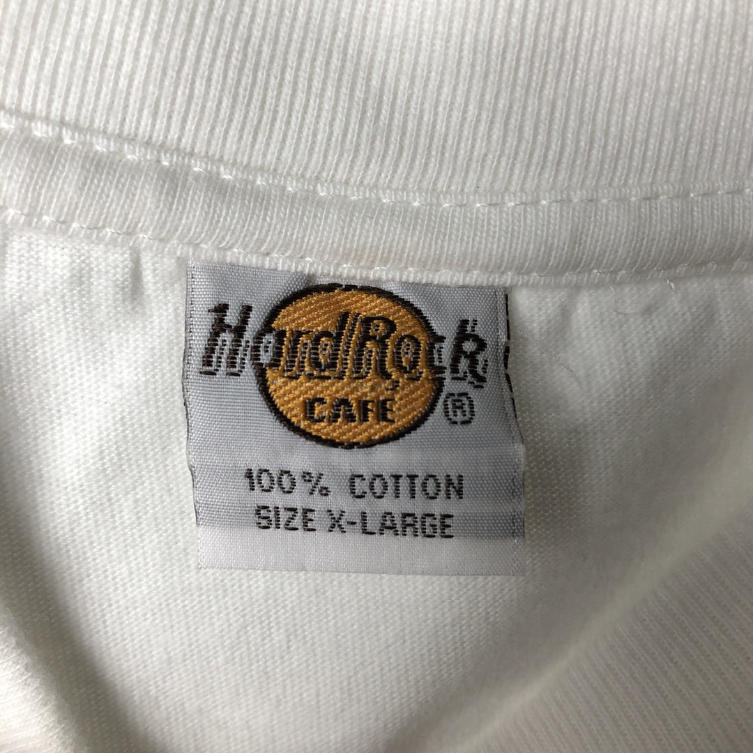 90'S HARD ROCK CAFE Hard Rock Cafe Advertising T-shirt Men's XL Vintage cotton white type Vintage Second Hand