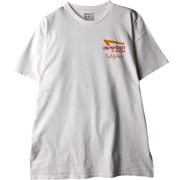 IN-N-OUT BURGER In-N-Out Burger Advertising T-shirt Made in USA Men's L size cotton white type Vintage Second Hand