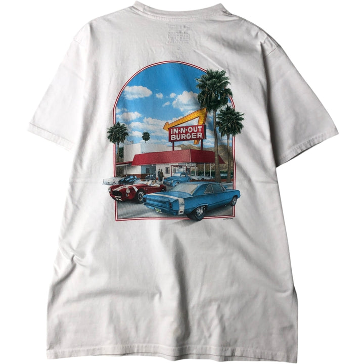 IN-N-OUT BURGER In-N-Out Burger Advertising T-shirt Made in USA Men's L size cotton white type Vintage Second Hand