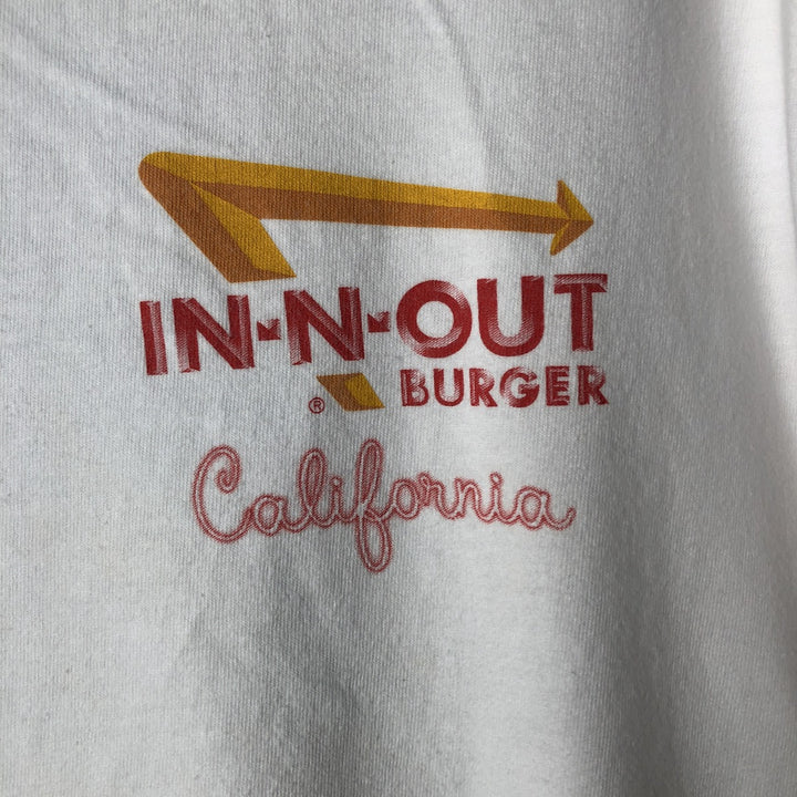 IN-N-OUT BURGER In-N-Out Burger Advertising T-shirt Made in USA Men's L size cotton white type Vintage Second Hand