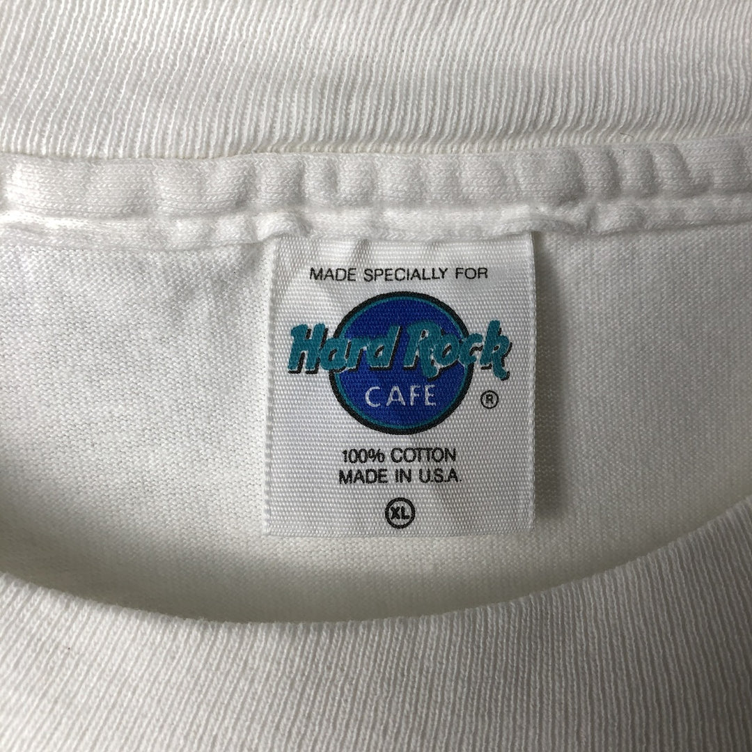 90'S HARD ROCK CAFE Hard Rock Cafe Advertising T-shirt Made in USA Men's XL Vintage cotton white type Vintage Second Hand