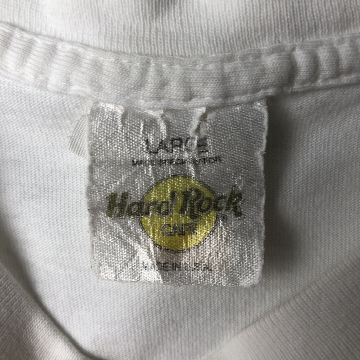 90'S HARD ROCK CAFE Hard Rock Cafe Advertising T-shirt Made in USA Men's L Vintage cotton white type Vintage Second Hand