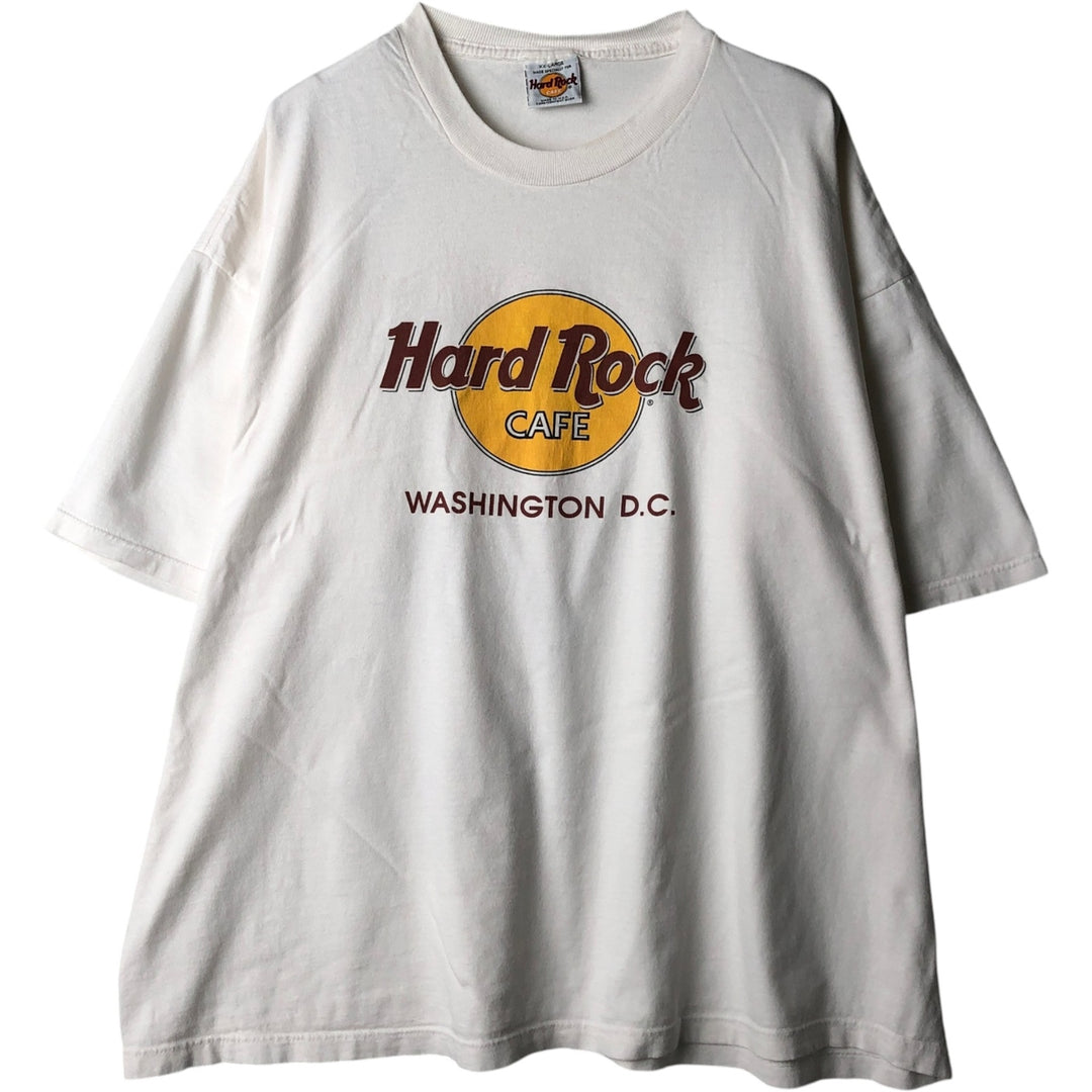 90'S Hard Rock Cafe Advertising T-Shirt, Made in USA, Men's XXL equivalent, Vintage cotton white type Vintage Second Hand