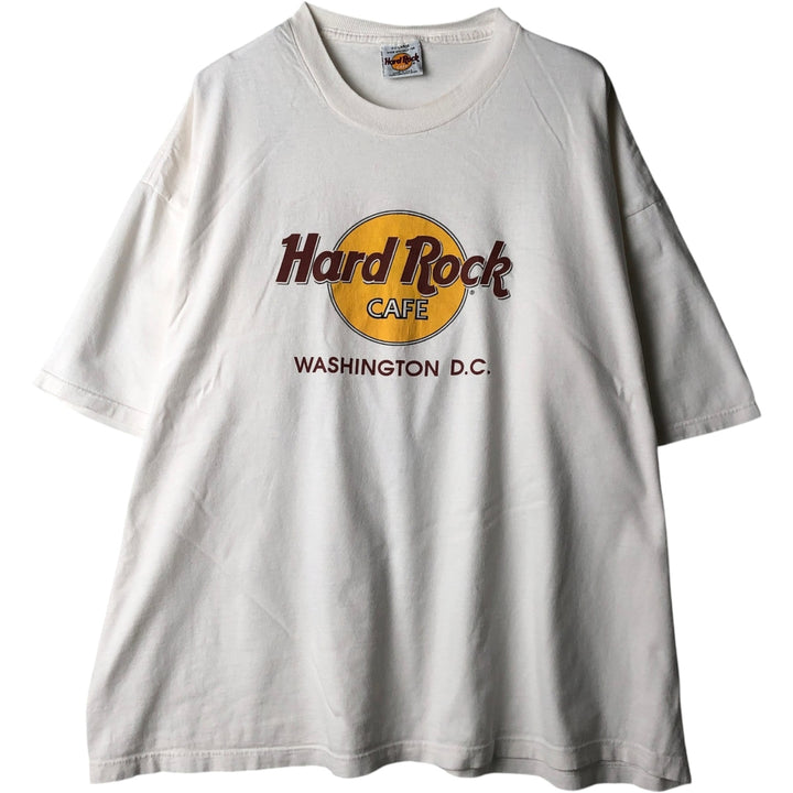 90'S Hard Rock Cafe Advertising T-Shirt, Made in USA, Men's XXL equivalent, Vintage cotton white type Vintage Second Hand