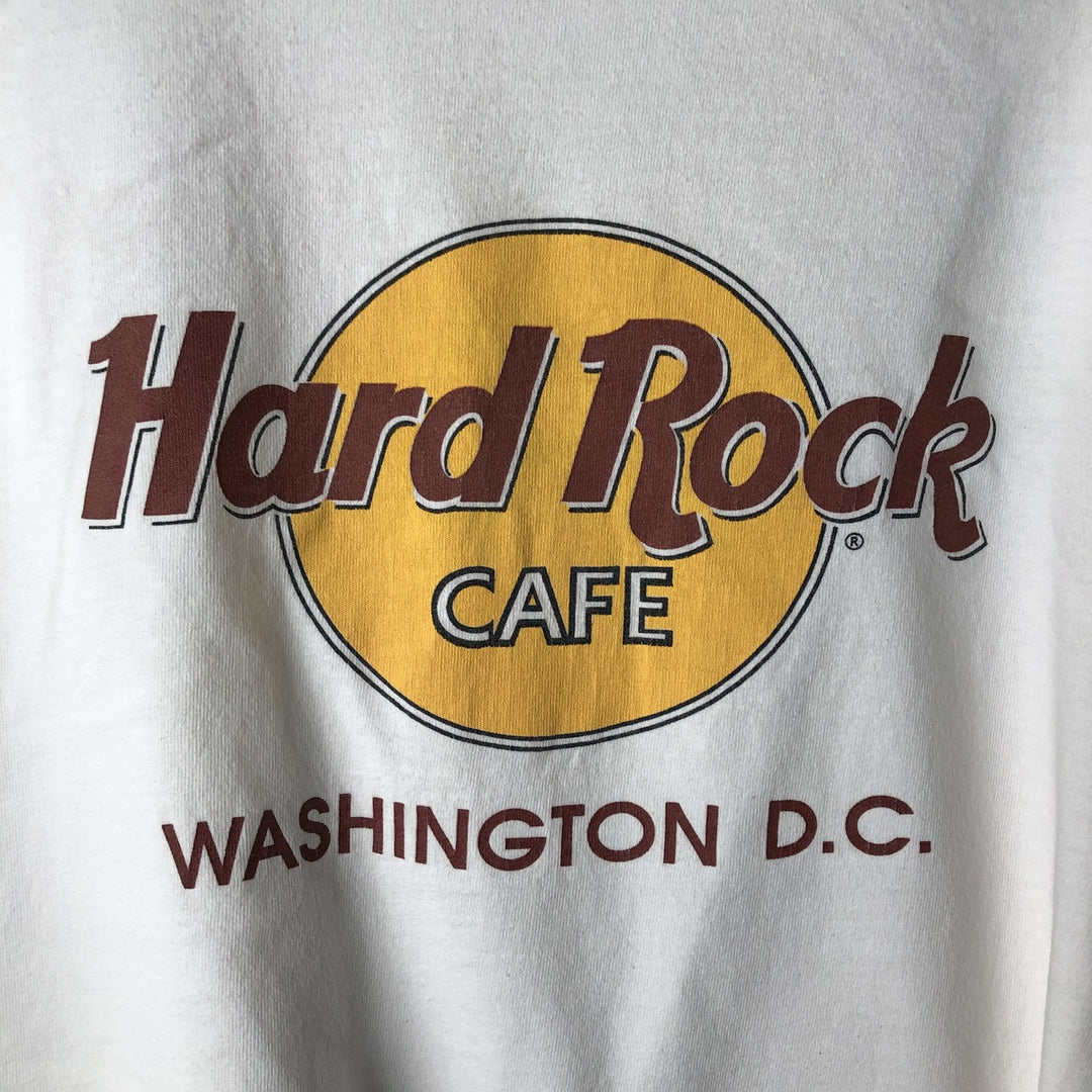 90'S Hard Rock Cafe Advertising T-Shirt, Made in USA, Men's XXL equivalent, Vintage cotton white type Vintage Second Hand
