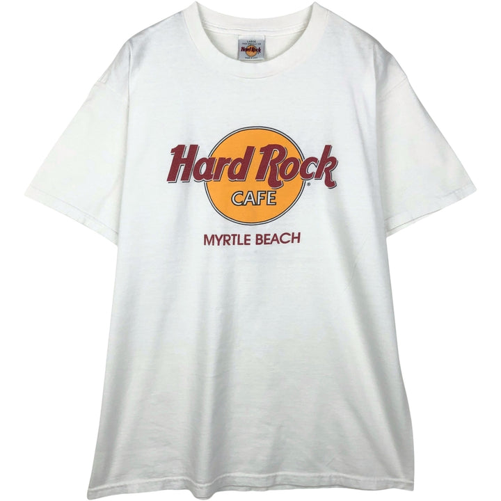 HARD ROCK CAFE Hard Rock Cafe Advertising T-shirt Made in USA Men's L size cotton white type Vintage Second Hand