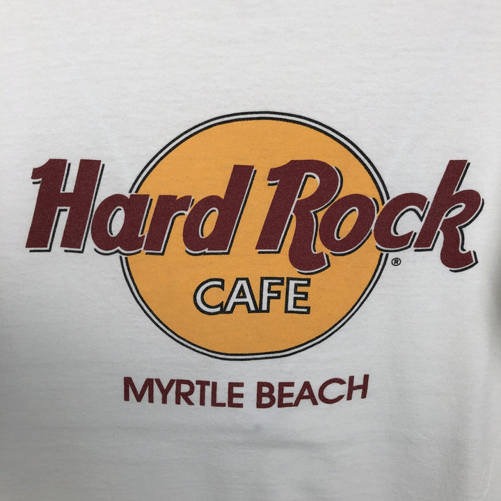 HARD ROCK CAFE Hard Rock Cafe Advertising T-shirt Made in USA Men's L size cotton white type Vintage Second Hand